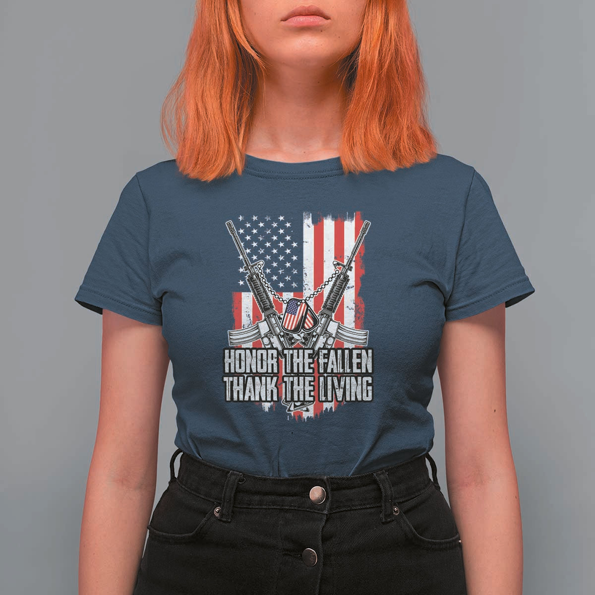 Patriotic Memorial Day T Shirt For Women Honor The Fallen Thank The Living Memorial Day Veterans Day