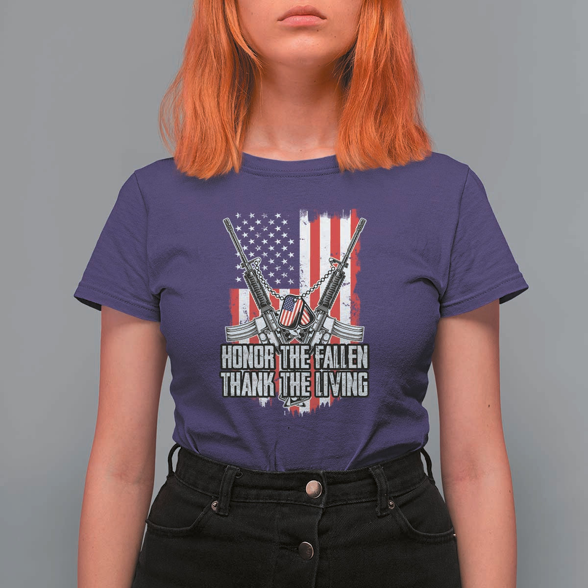 Patriotic Memorial Day T Shirt For Women Honor The Fallen Thank The Living Memorial Day Veterans Day