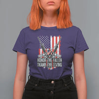 Patriotic Memorial Day T Shirt For Women Honor The Fallen Thank The Living Memorial Day Veterans Day