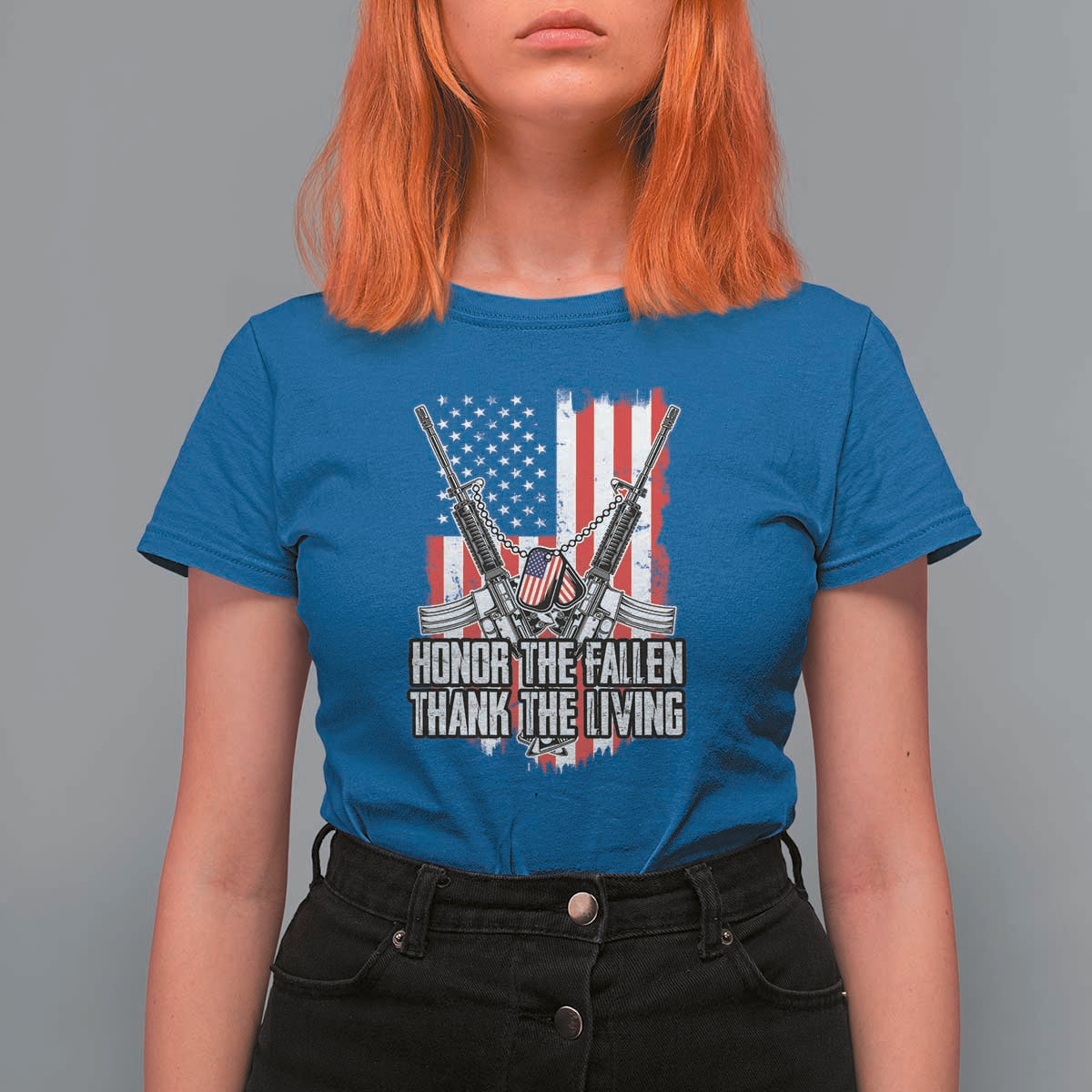 Patriotic Memorial Day T Shirt For Women Honor The Fallen Thank The Living Memorial Day Veterans Day