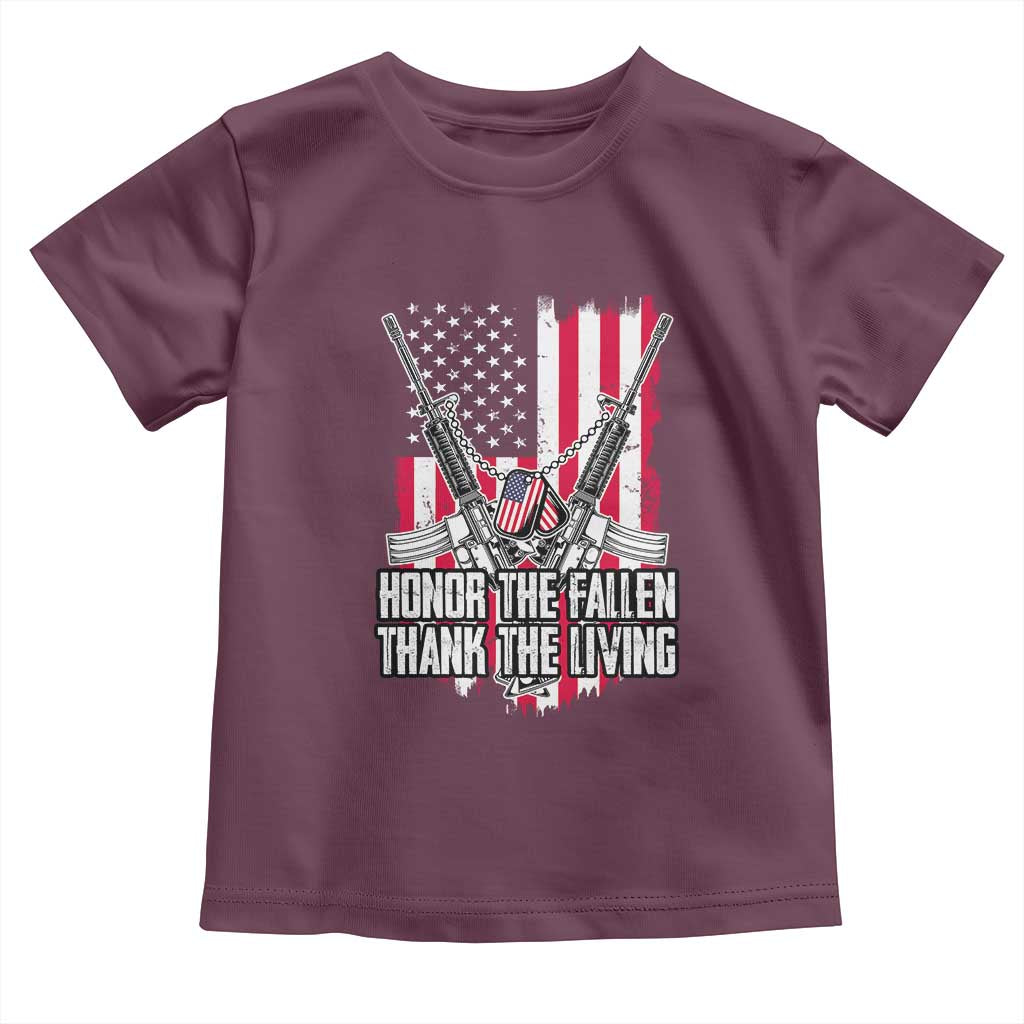 Patriotic Memorial Day Toddler T Shirt Honor The Fallen Thank The Living Memorial Day Veterans Day