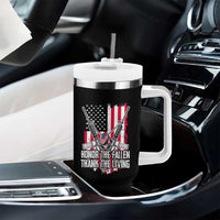 Patriotic Memorial Day Tumbler With Handle Honor The Fallen Thank The Living Memorial Day Veterans Day