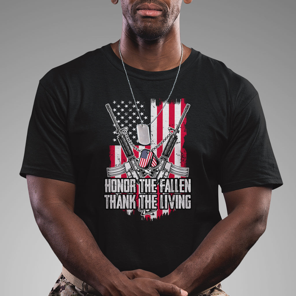 Honor The Fallen Thank The Living Dog Tags Memorial Day Veteran's Day T-Shirt for Veterans, US Military Shirt, Patriotic Shirt T Shirt - Wonder Print Shop