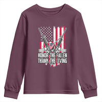 Patriotic Memorial Day Youth Sweatshirt Honor The Fallen Thank The Living Memorial Day Veterans Day