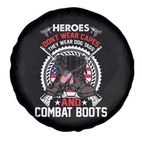 American Veteran Spare Tire Cover Heroes Don't Wear Capes They Wear Dog Tags And Combat Boots