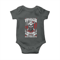 Funny Patriotic Military Veteran Baby Onesie I Have Two Titles Veteran And Grumpy US Military Pride