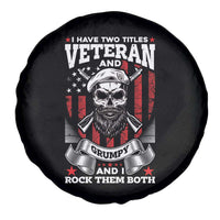 American Veteran Spare Tire Cover I Have Two Titles Veteran And Grumpy Funny US Veterans Pride