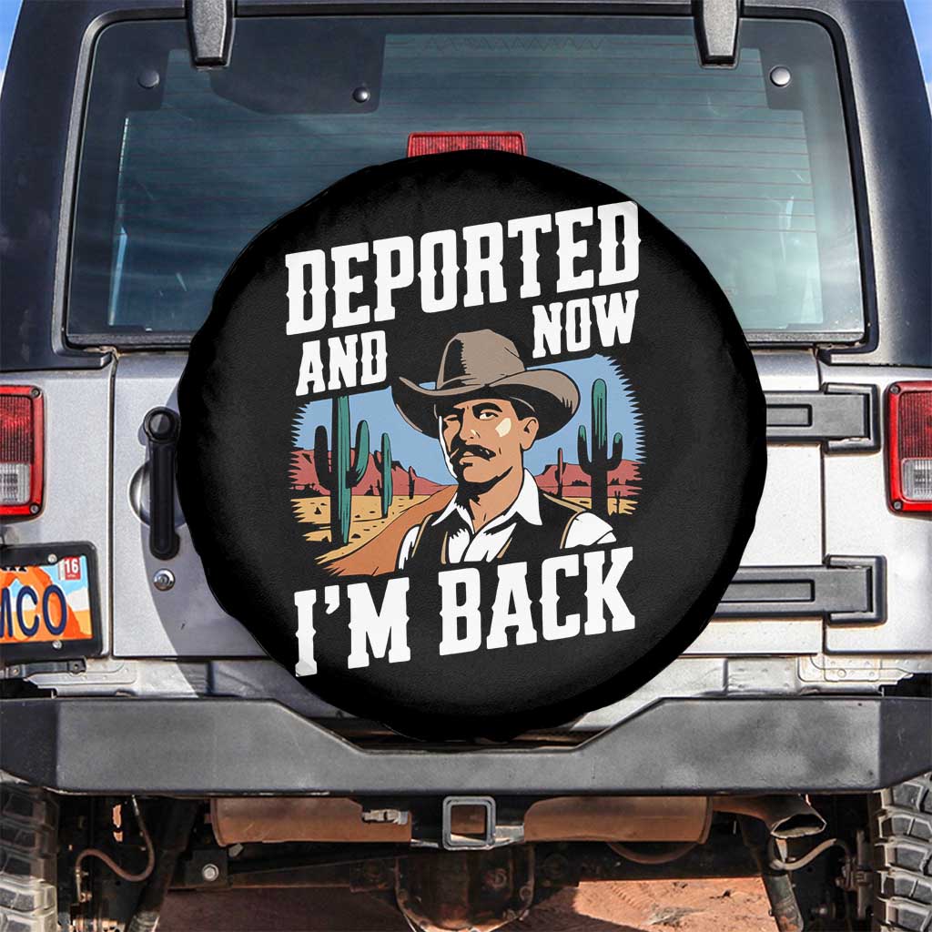 Funny Mexican Cowboy Spare Tire Cover Now I'm Back Retro Vintage Desert