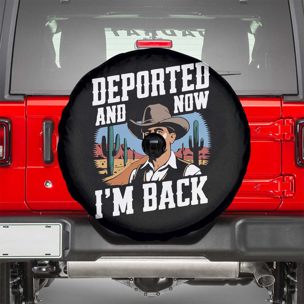 Funny Mexican Cowboy Spare Tire Cover Now I'm Back Retro Vintage Desert