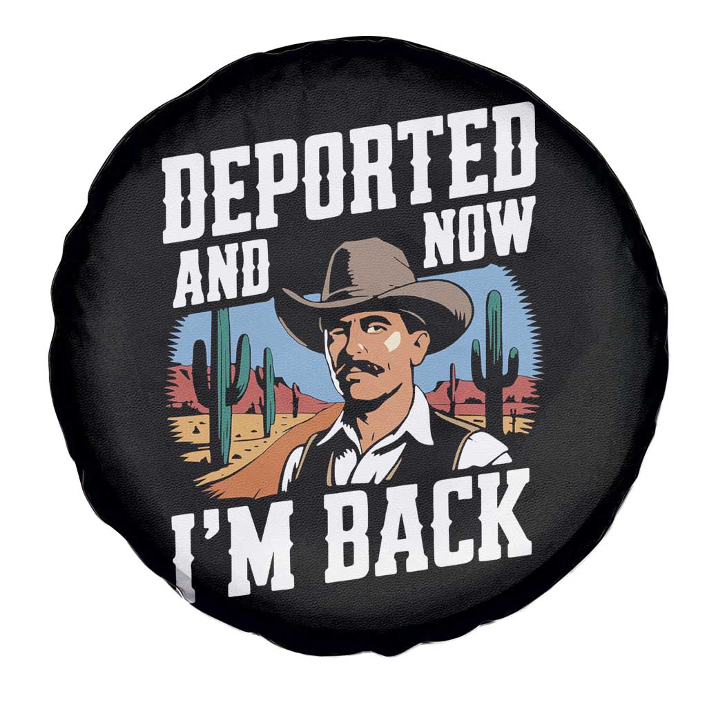 Funny Mexican Cowboy Spare Tire Cover Now I'm Back Retro Vintage Desert