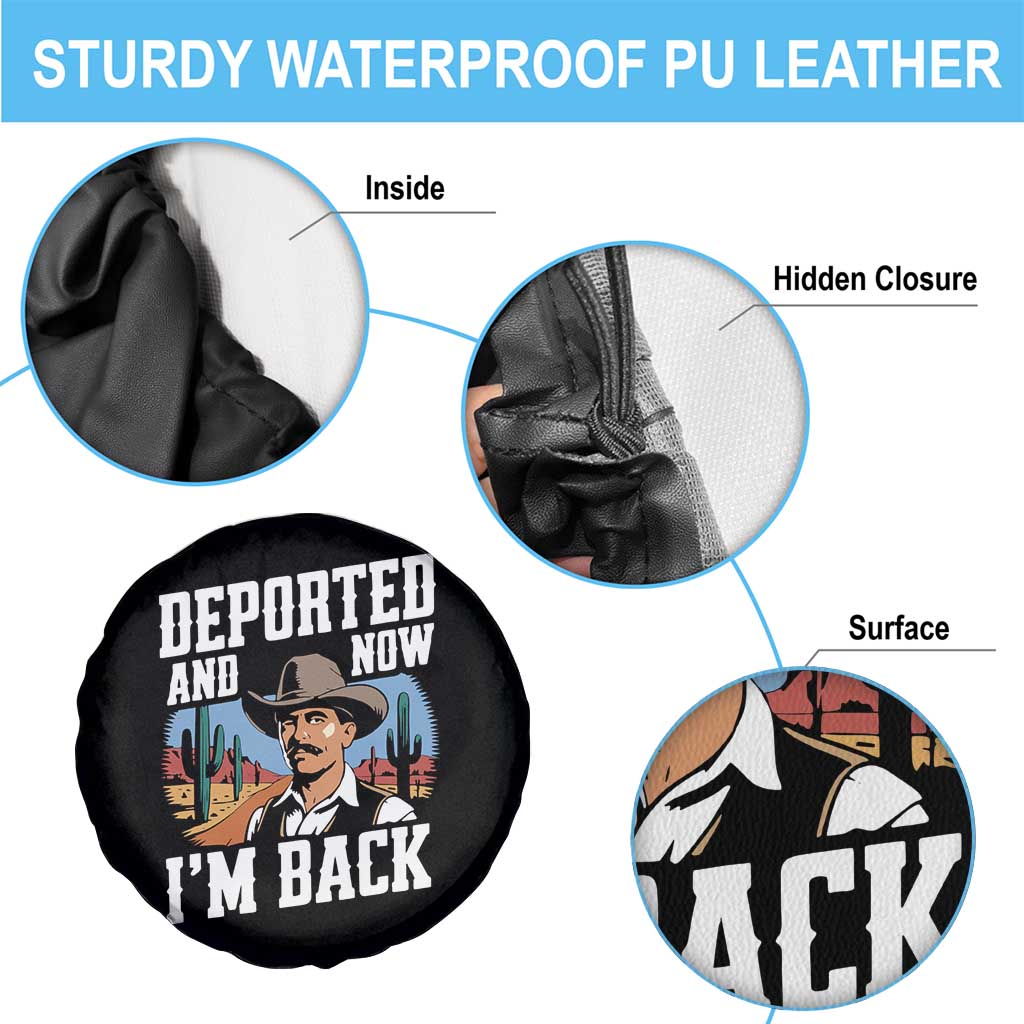 Funny Mexican Cowboy Spare Tire Cover Now I'm Back Retro Vintage Desert