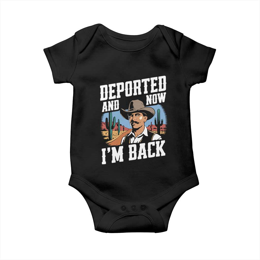 Funny Mexican Cowboy Baby Onesie Now I'm Back Retro Vintage Desert