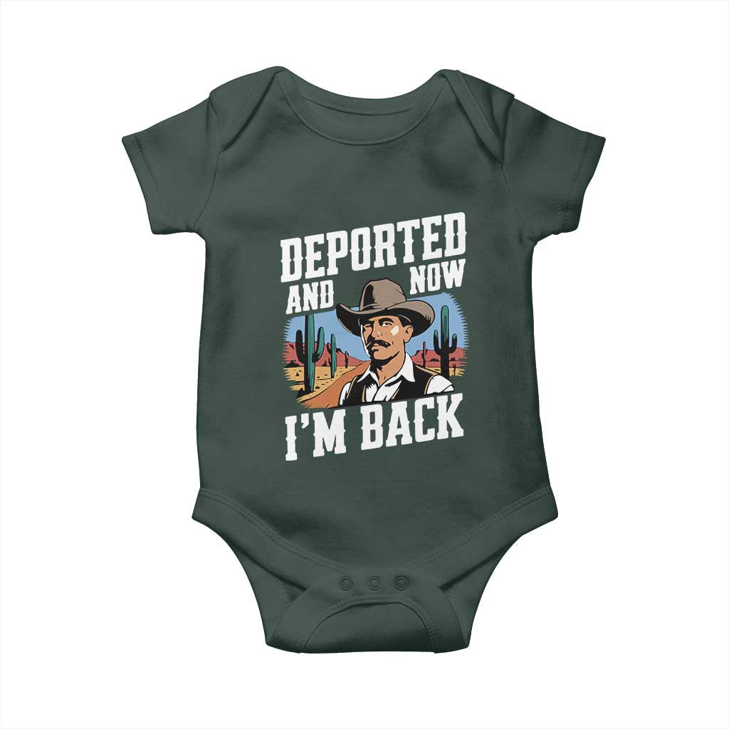 Funny Mexican Cowboy Baby Onesie Now I'm Back Retro Vintage Desert