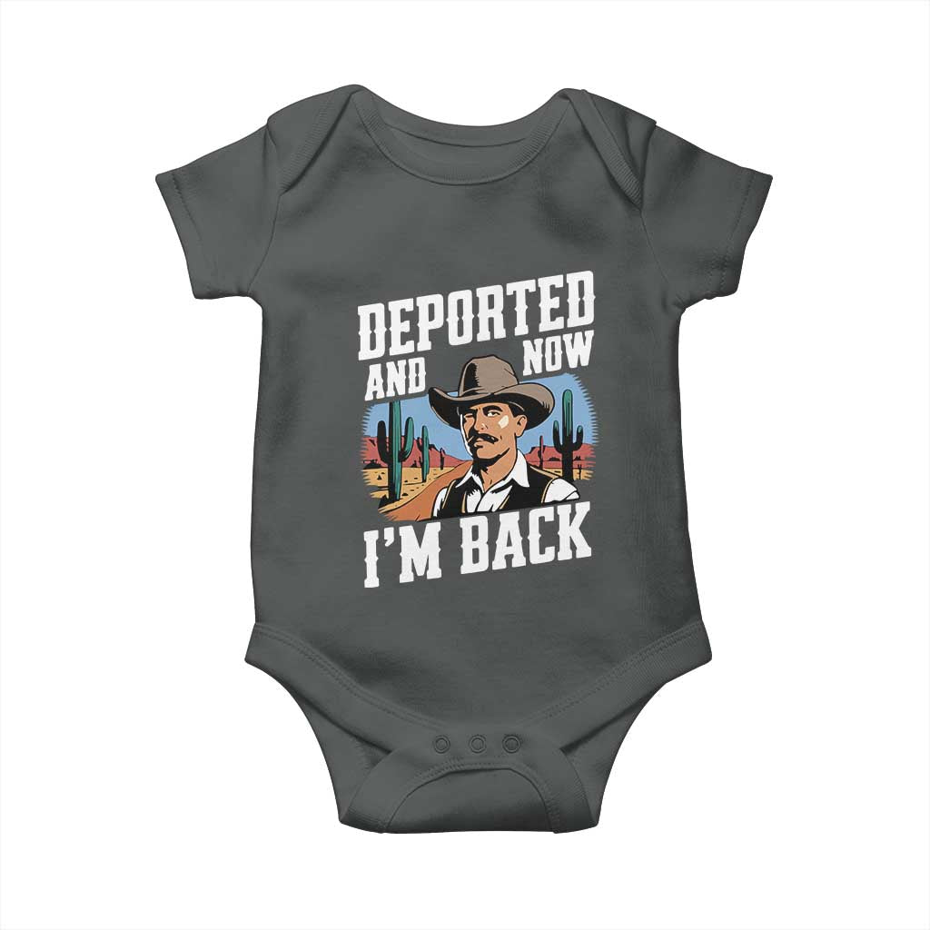 Funny Mexican Cowboy Baby Onesie Now I'm Back Retro Vintage Desert