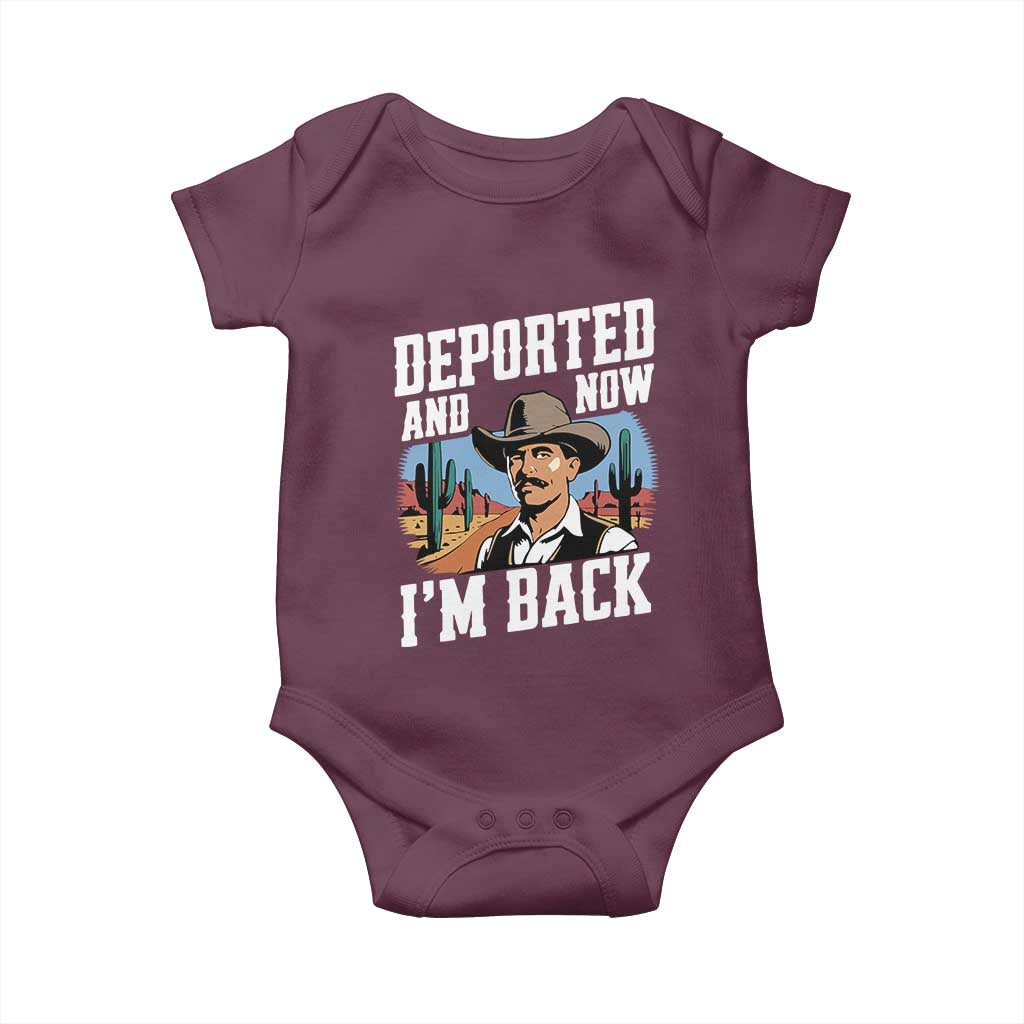 Funny Mexican Cowboy Baby Onesie Now I'm Back Retro Vintage Desert