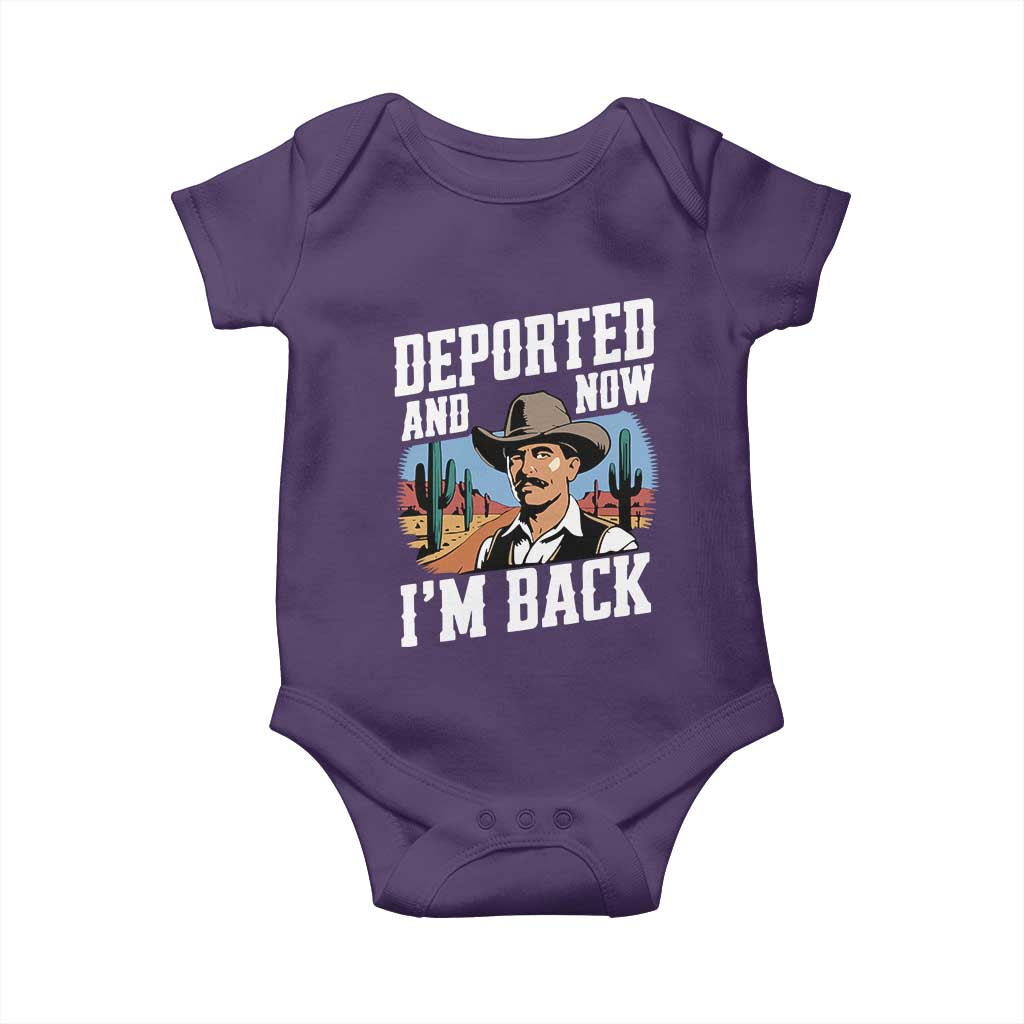 Funny Mexican Cowboy Baby Onesie Now I'm Back Retro Vintage Desert