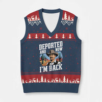 Funny Mexican Cowboy V-Neck Knit Sweater Vest Now I'm Back Retro Vintage Desert - Wonder Print Shop