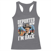 Funny Mexican Cowboy Racerback Tank Top Now I'm Back Retro Vintage Desert