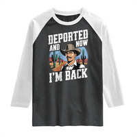 Funny Mexican Cowboy Raglan Shirt Now I'm Back Retro Vintage Desert