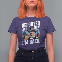 Funny Mexican Cowboy T Shirt For Women Now I'm Back Retro Vintage Desert