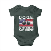 Funny D.O.G.E Patriotic 2025 Baby Onesie In Big Balls We Trust American Flag