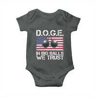 Funny D.O.G.E Patriotic 2025 Baby Onesie In Big Balls We Trust American Flag