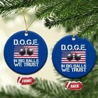 Funny D.O.G.E Patriotic 2025 Ceramic Ornament In Big Balls We Trust American Flag - Wonder Print Shop