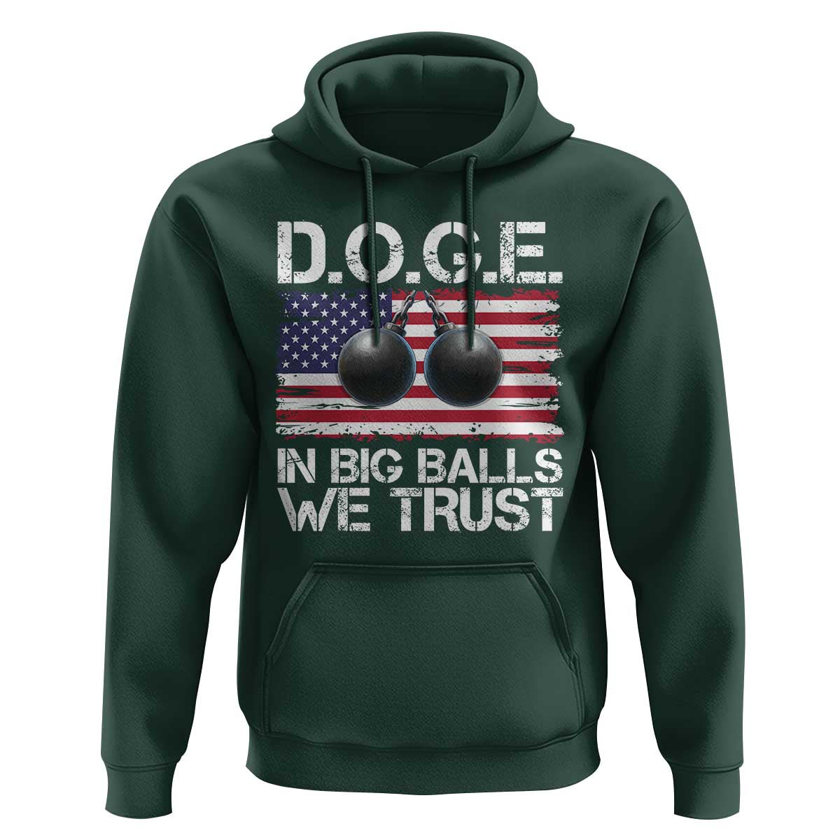 Funny D.O.G.E Patriotic 2025 Hoodie In Big Balls We Trust American Flag