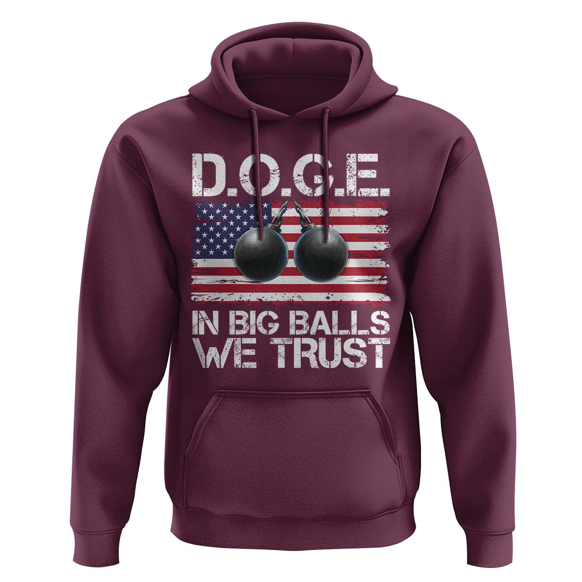 Funny D.O.G.E Patriotic 2025 Hoodie In Big Balls We Trust American Flag