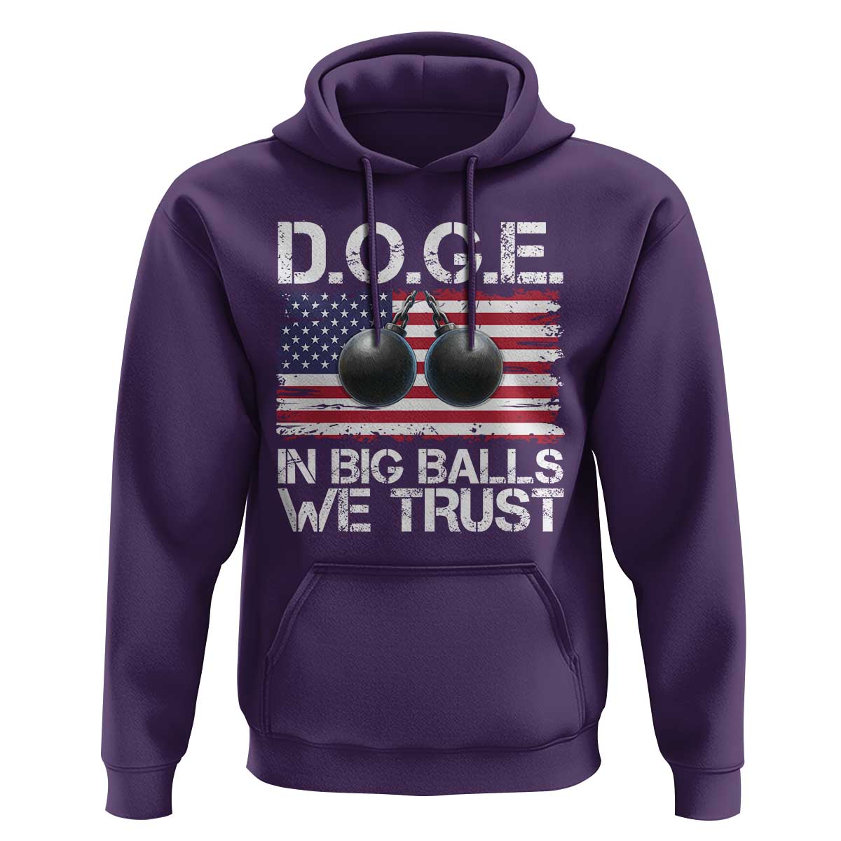 Funny D.O.G.E Patriotic 2025 Hoodie In Big Balls We Trust American Flag