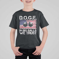 Funny D.O.G.E Patriotic 2025 T Shirt For Kid In Big Balls We Trust American Flag