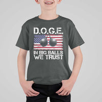 Funny D.O.G.E Patriotic 2025 T Shirt For Kid In Big Balls We Trust American Flag