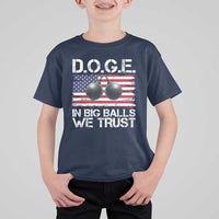 Funny D.O.G.E Patriotic 2025 T Shirt For Kid In Big Balls We Trust American Flag