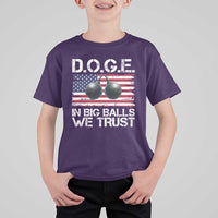 Funny D.O.G.E Patriotic 2025 T Shirt For Kid In Big Balls We Trust American Flag