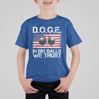 Funny D.O.G.E Patriotic 2025 T Shirt For Kid In Big Balls We Trust American Flag