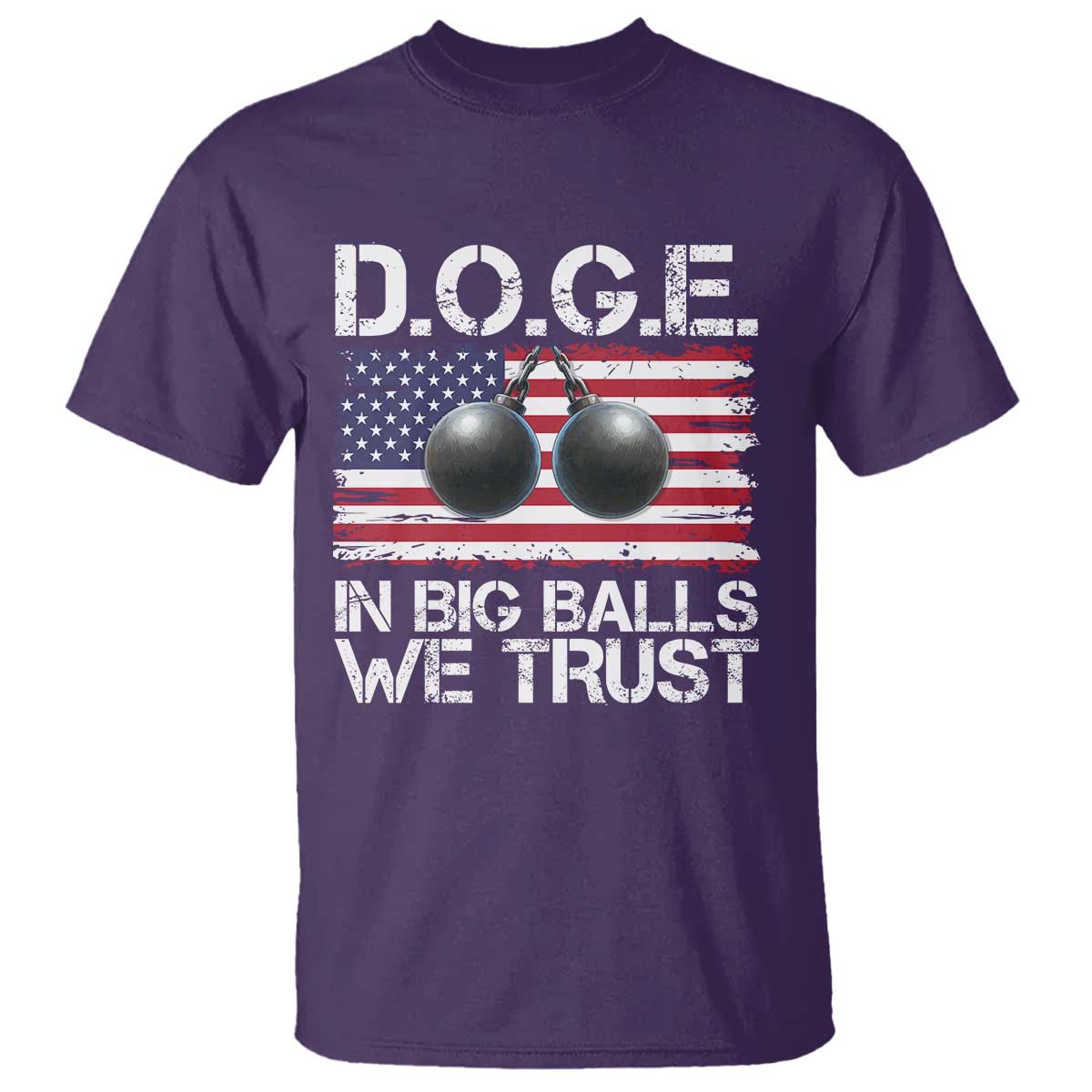 Funny D.O.G.E Patriotic 2025 T Shirt In Big Balls We Trust American Flag