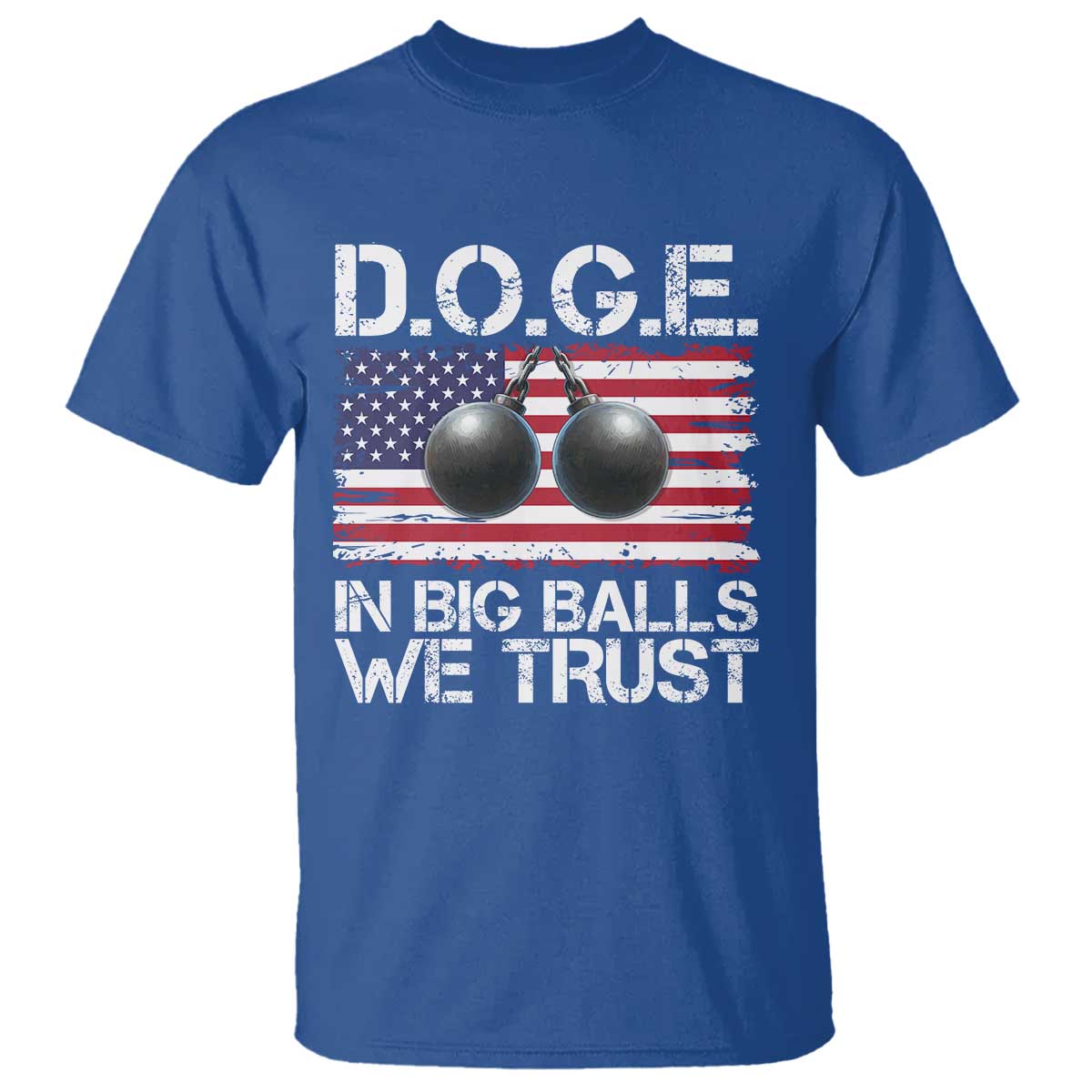Funny D.O.G.E Patriotic 2025 T Shirt In Big Balls We Trust American Flag