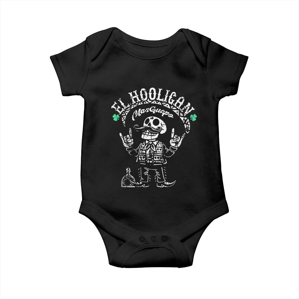 Funny Mexican Mariachi Skeleton Baby Onesie El Hooligan Mas Guapo Very Handsome