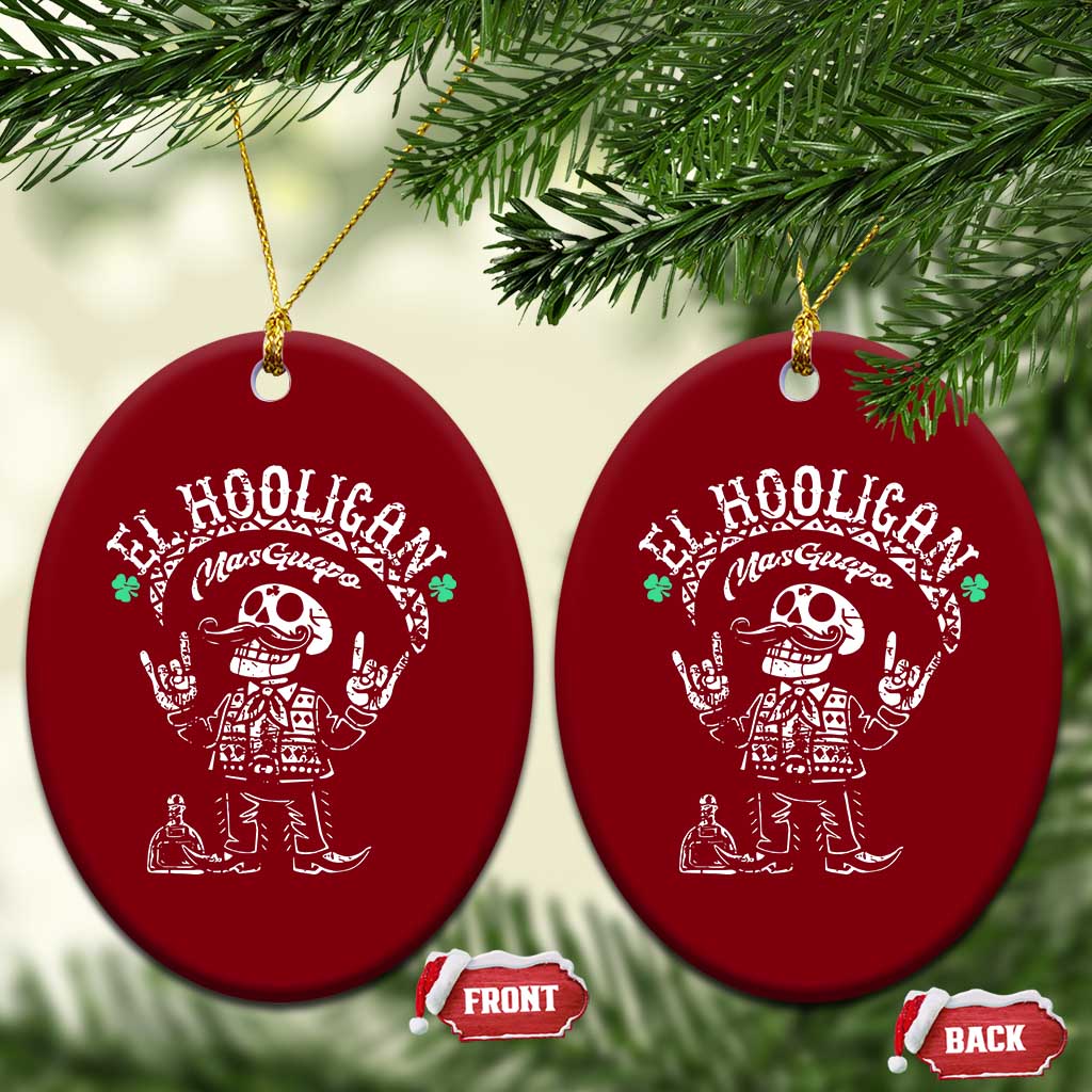 Funny Mexican Mariachi Skeleton Ceramic Ornament El Hooligan Mas Guapo Very Handsome - Wonder Print Shop
