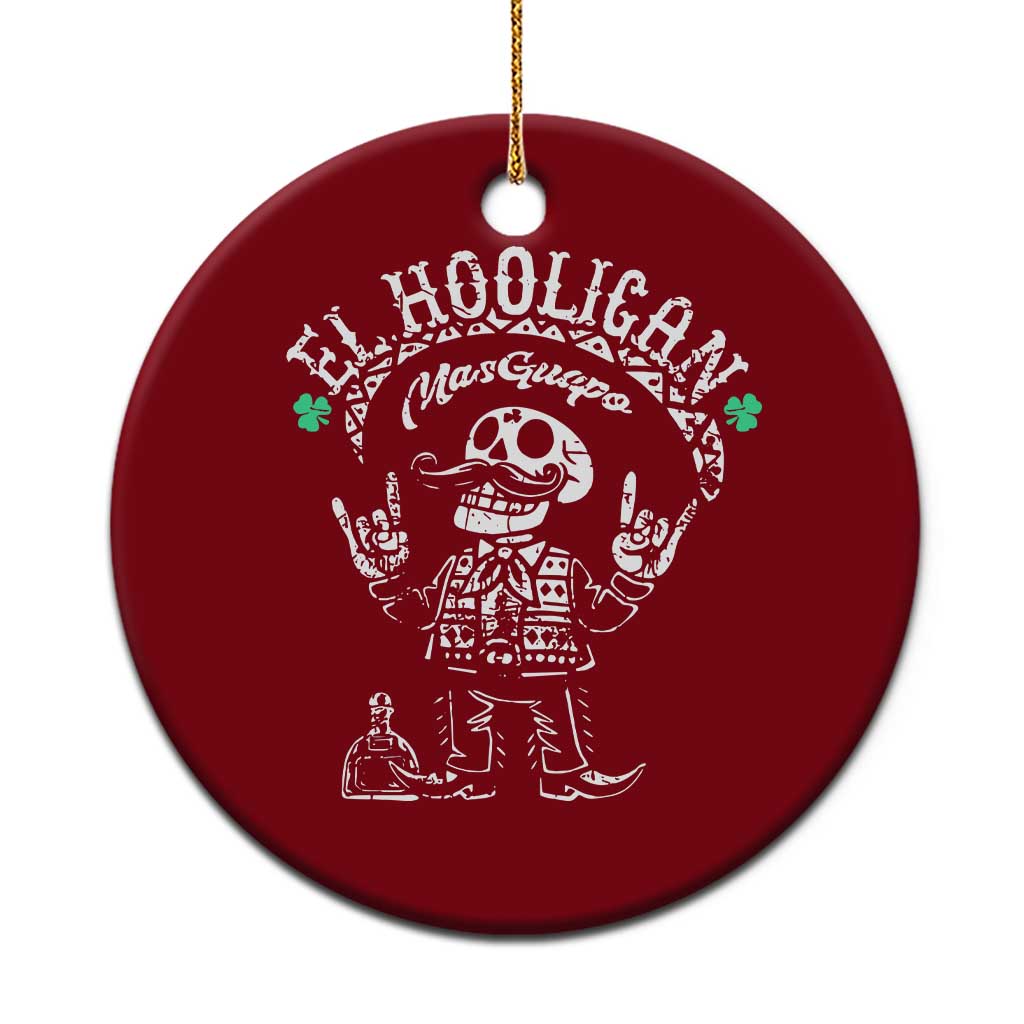 Funny Mexican Mariachi Skeleton Ceramic Ornament El Hooligan Mas Guapo Very Handsome - Wonder Print Shop