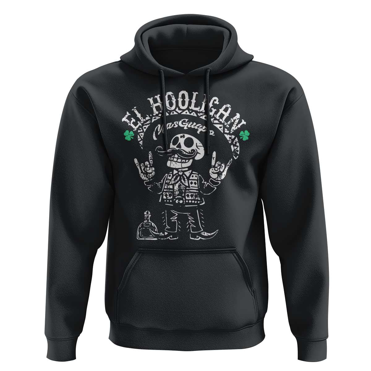 Funny Mexican Mariachi Skeleton Hoodie El Hooligan Mas Guapo Very Handsome