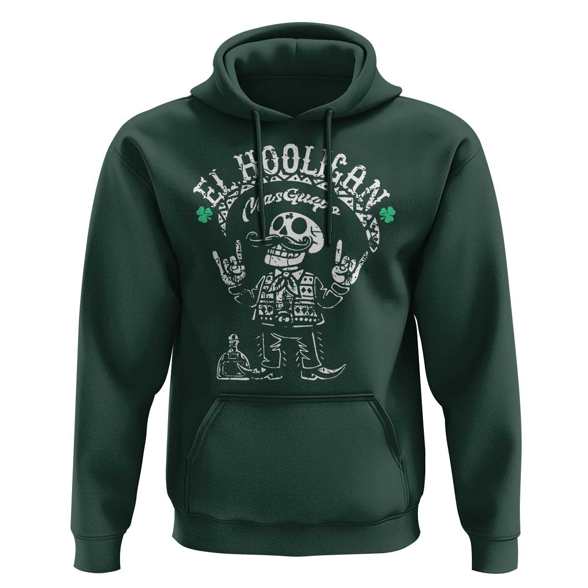 Funny Mexican Mariachi Skeleton Hoodie El Hooligan Mas Guapo Very Handsome