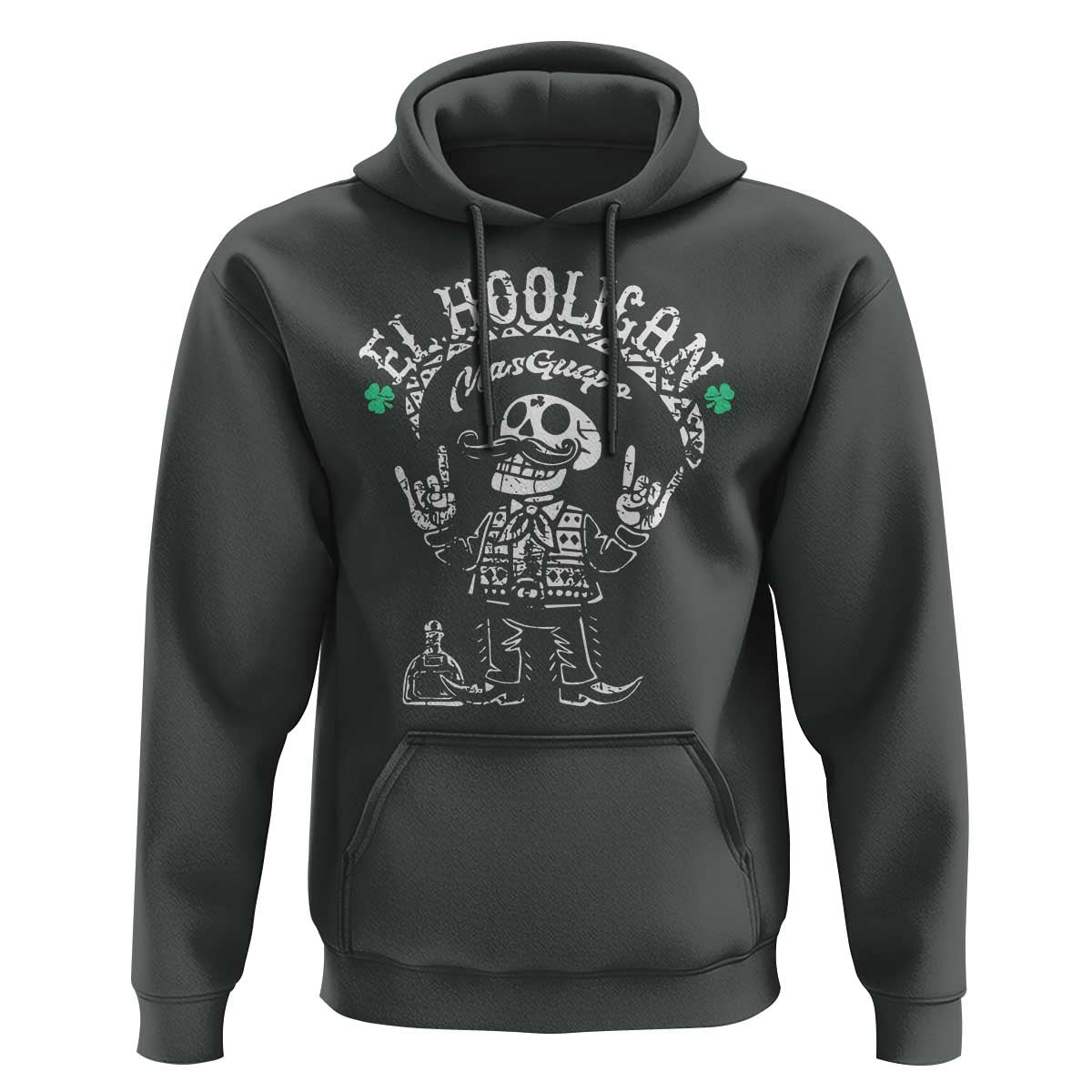 Funny Mexican Mariachi Skeleton Hoodie El Hooligan Mas Guapo Very Handsome