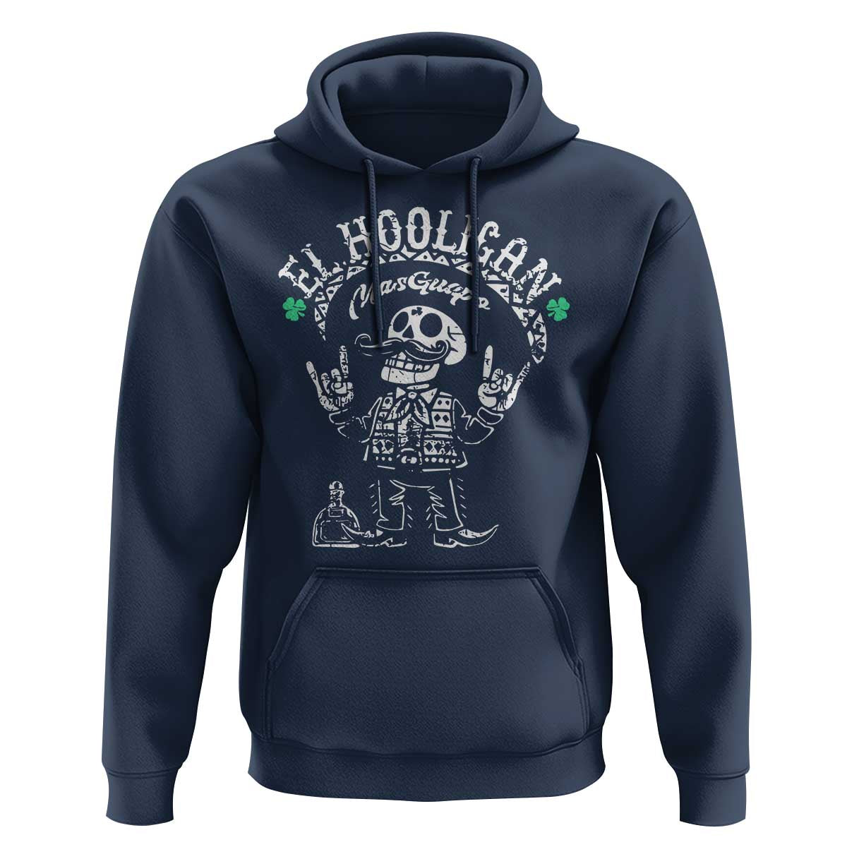 Funny Mexican Mariachi Skeleton Hoodie El Hooligan Mas Guapo Very Handsome