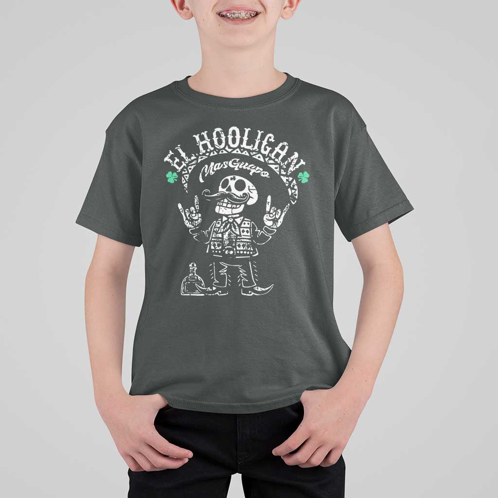 Funny Mexican Mariachi Skeleton T Shirt For Kid El Hooligan Mas Guapo Very Handsome