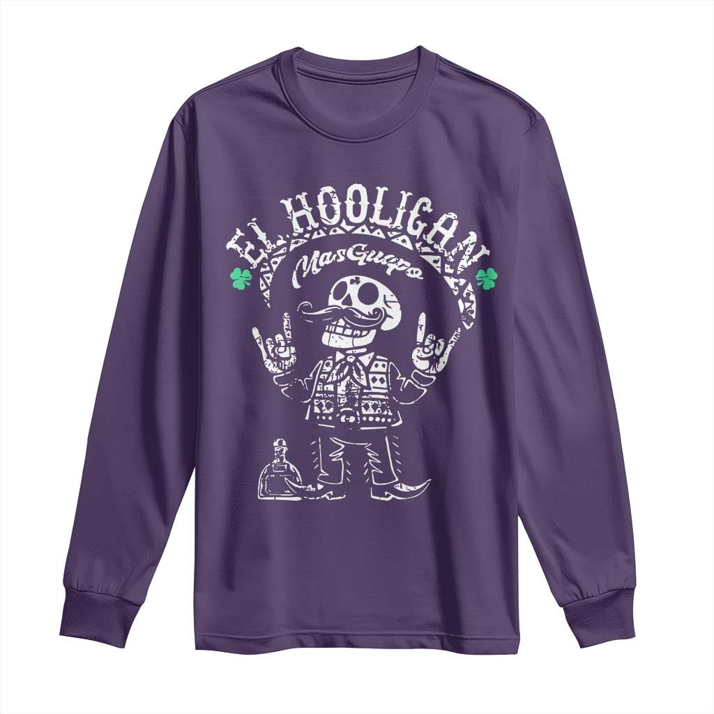 Funny Mexican Mariachi Skeleton Long Sleeve Shirt El Hooligan Mas Guapo Very Handsome