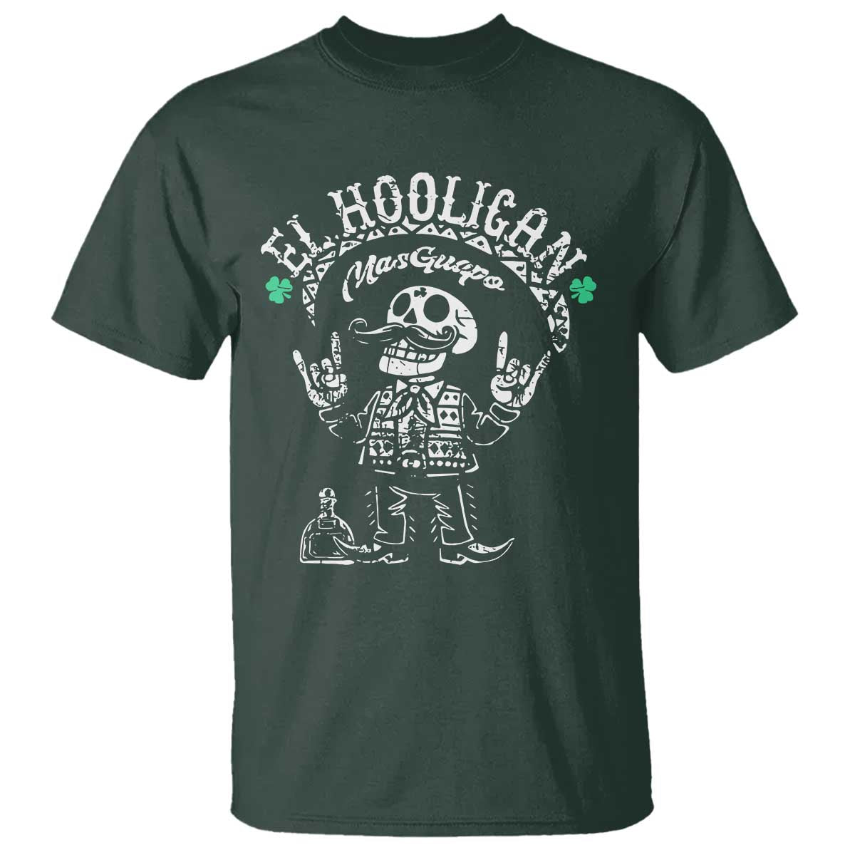 Funny Mexican Mariachi Skeleton T Shirt El Hooligan Mas Guapo Very Handsome