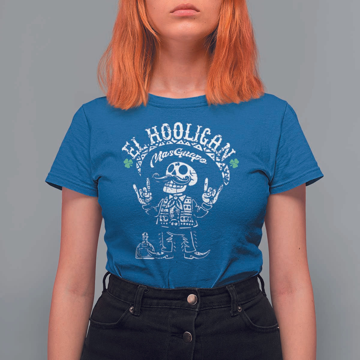 Funny Mexican Mariachi Skeleton T Shirt For Women El Hooligan Mas Guapo Very Handsome