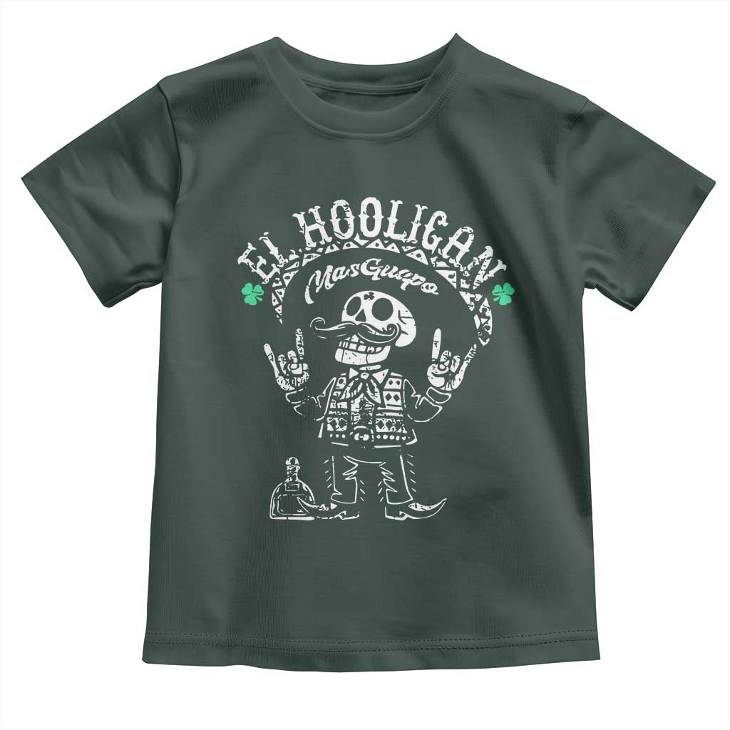 Funny Mexican Mariachi Skeleton Toddler T Shirt El Hooligan Mas Guapo Very Handsome