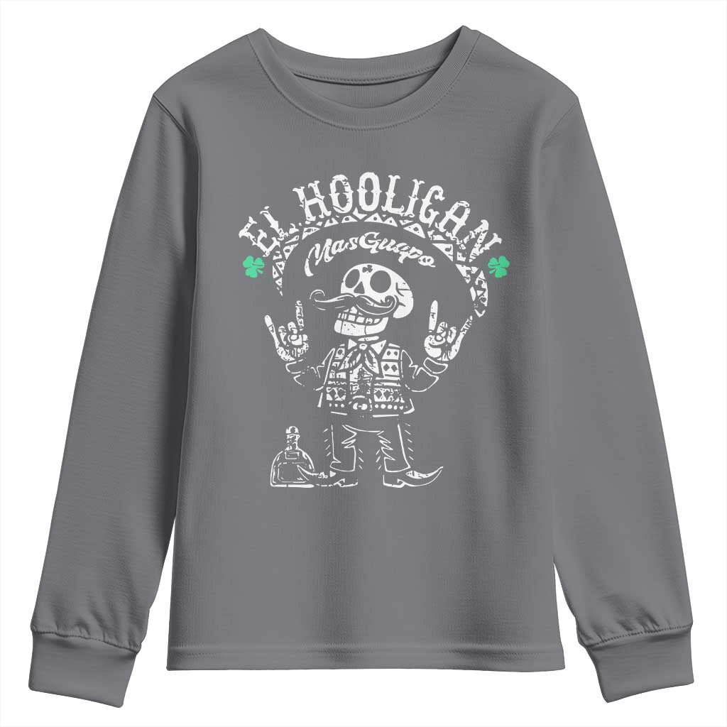Funny Mexican Mariachi Skeleton Youth Sweatshirt El Hooligan Mas Guapo Very Handsome